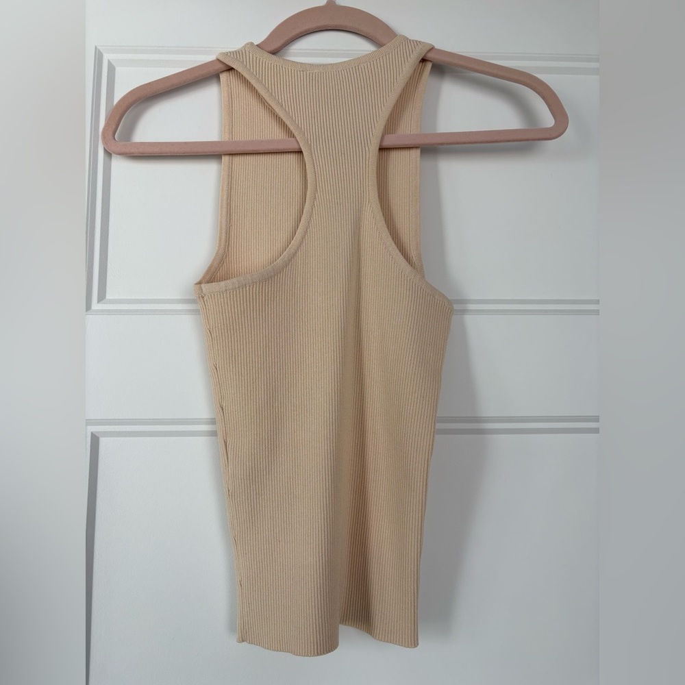 Zara Beige Ribbed Tank Top - Picture 2 of 3